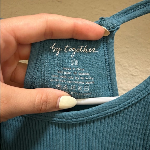 By Together Blue Fitted Tank Top - Picture 3 of 3